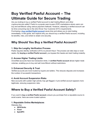 Buy Verified Paxful Account – The Ultimate Guide for Secure Trading