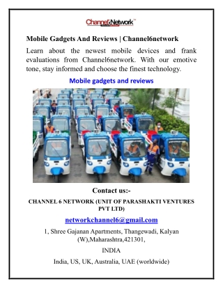 Mobile Gadgets And Reviews Channel6network
