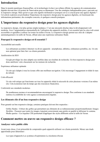L'importance du responsive design pour les agences digitales