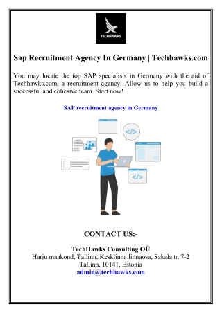 Sap Recruitment Agency In Germany | Techhawks.com