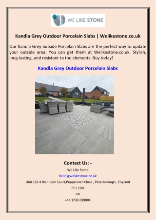 Kandla Grey Outdoor Porcelain Slabs  Welikestone.co.uk