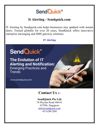 It Alerting - Sendquick.com