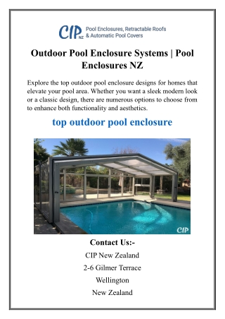 Outdoor Pool Enclosure Systems
