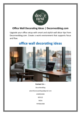 Office Wall Decorating Ideas  Decornestblog.com