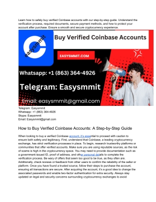 5 Best Sites To Buy Verified Coinbase Accounts In This Year-2026