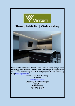 Glans plakfolie | Vinteri.shop