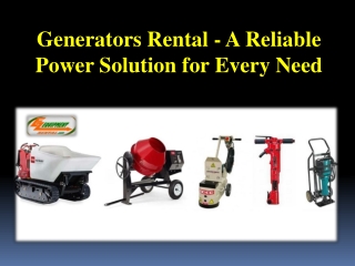 Generators Rental - A Reliable Power Solution for Every Need