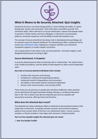 What It Means to Be Securely Attached: Quiz Insights