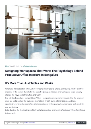 Title: Best Office Interior Designers in Bengaluru – Transform Your Workspace wi