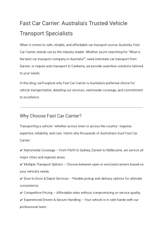 Premium Auto Transport Canberra | Local & Interstate Solutions"