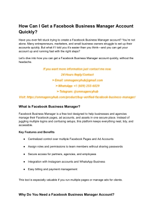 How Can I Get a Facebook Business Manager Account Quickly_