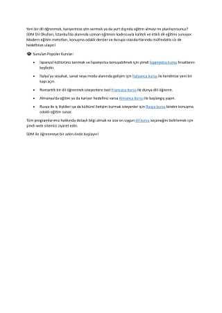 SDM Dil Okulu – İstanbul’da Uzman Kadro ile Yabancı Dil Eğitimi