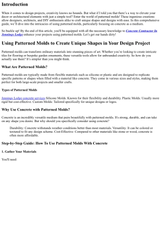 Using Patterned Molds to Create Unique Shapes in Your Design Project