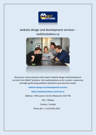 website design and development services - webitsolutions.ca