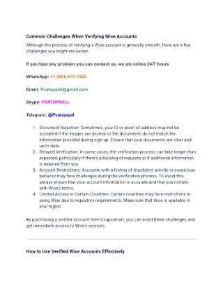 Common Challenges When Verifying Wise Accounts
