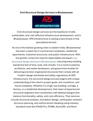 Civil Structural Design Services in Bhubaneswar