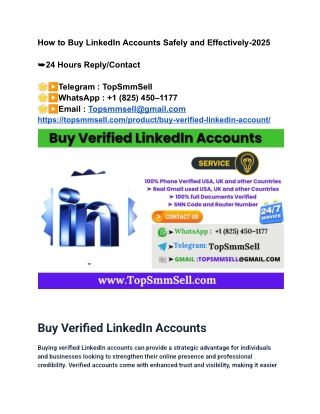 How to Buy LinkedIn Accounts Safely and Effectively-2025