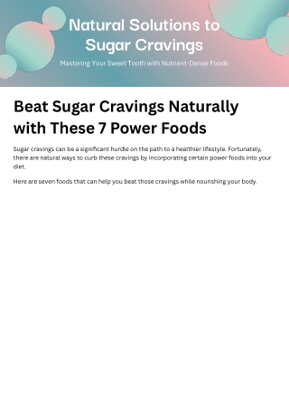Beat Sugar Cravings Naturally with These 7 Power Foods