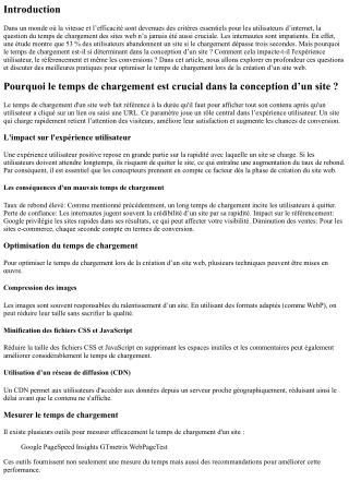 Pourquoi le temps de chargement est crucial dans la conception d’un site ?