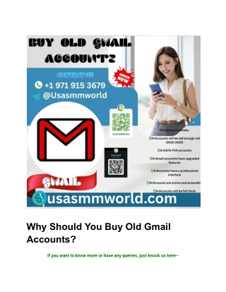 Why Should You Buy Old Gmail Accounts_