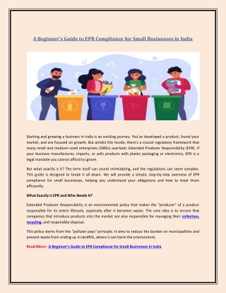 A Beginner's Guide to EPR Compliance for Small Businesses in India