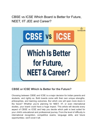 CBSE vs ICSE Which Board is Better for Future