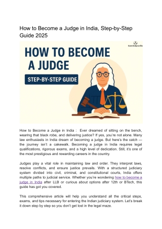 Become a Judge in India