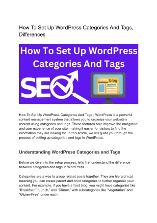 Set Up WordPress Categories And Tags