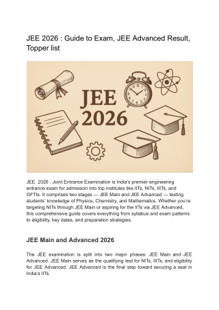 JEE 2026  Guide to ExamJEE Advanced Result