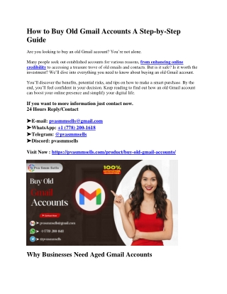 Top 11 Best Sites to Get Verified Old Gmail Accounts Easily