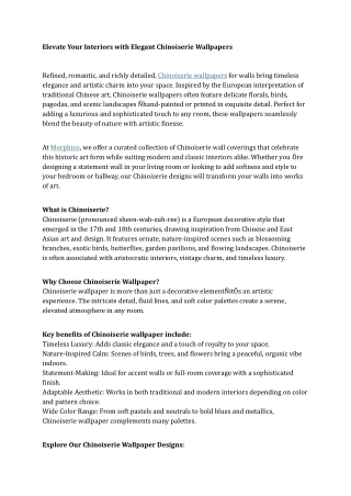 Elevate Your Interiors with Elegant Chinoiserie Wallpapers