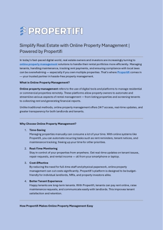 Simplify Real Estate with Online Property Management