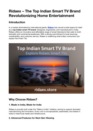 Top Indian Smart TV Brand Empowering Local Innovation