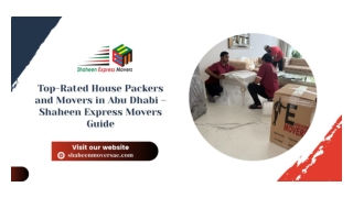 Top-Rated House Packers and Movers in Abu Dhabi – Shaheen Express Movers Guide