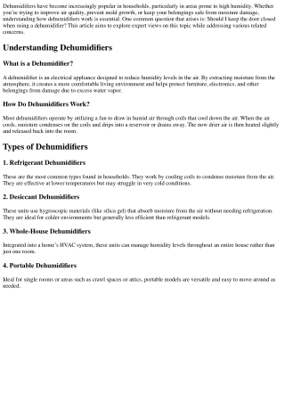 Should I Keep the Door Closed When Using a Dehumidifier? Expert Views