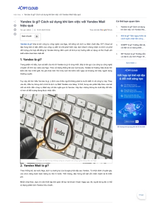 Yandex Là Gì? Giải Mã Dịch Vụ Mail Đến Từ Gã Khổng Lồ Công Nghệ Nga