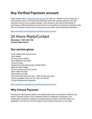 Step-by-Step Guide to Getting a Verified Payoneer Account