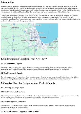 Creative Ideas for Designing Your Perfect Cupola