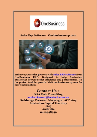 Sales Erp Software  Onebusinesserp com