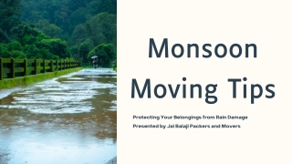 Smart Monsoon Moving Tips to Keep Your Belongings Safe