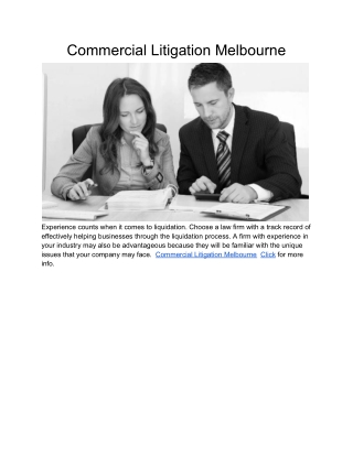 Commercial Litigation Melbourne