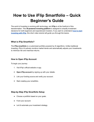 How to Use iFlip Smartfolio – Quick Beginner’s Guide
