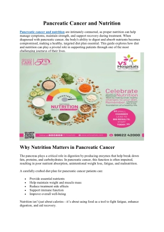 Pancreatic Cancer and Nutrition