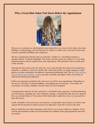 Best Hair Services Salon in Mississauga ON, Canada