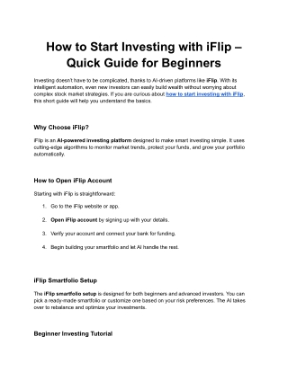 How to Start Investing with iFlip – Quick Guide for Beginners