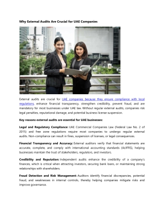 Why External Audits Are Crucial for UAE Companies