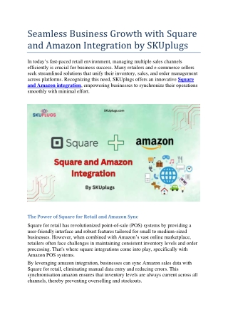Square and Amazon Integration by SKUplugs