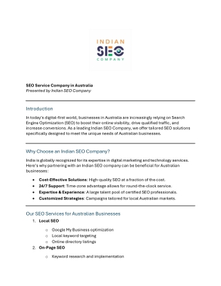 SEO Service in Company Australia