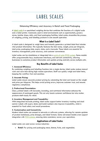 Label Scale: Streamline Weighing and Labelling