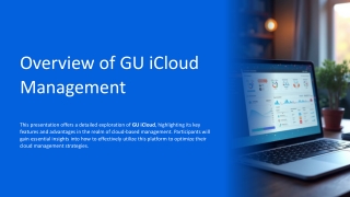 Overview of GU iCloud Management